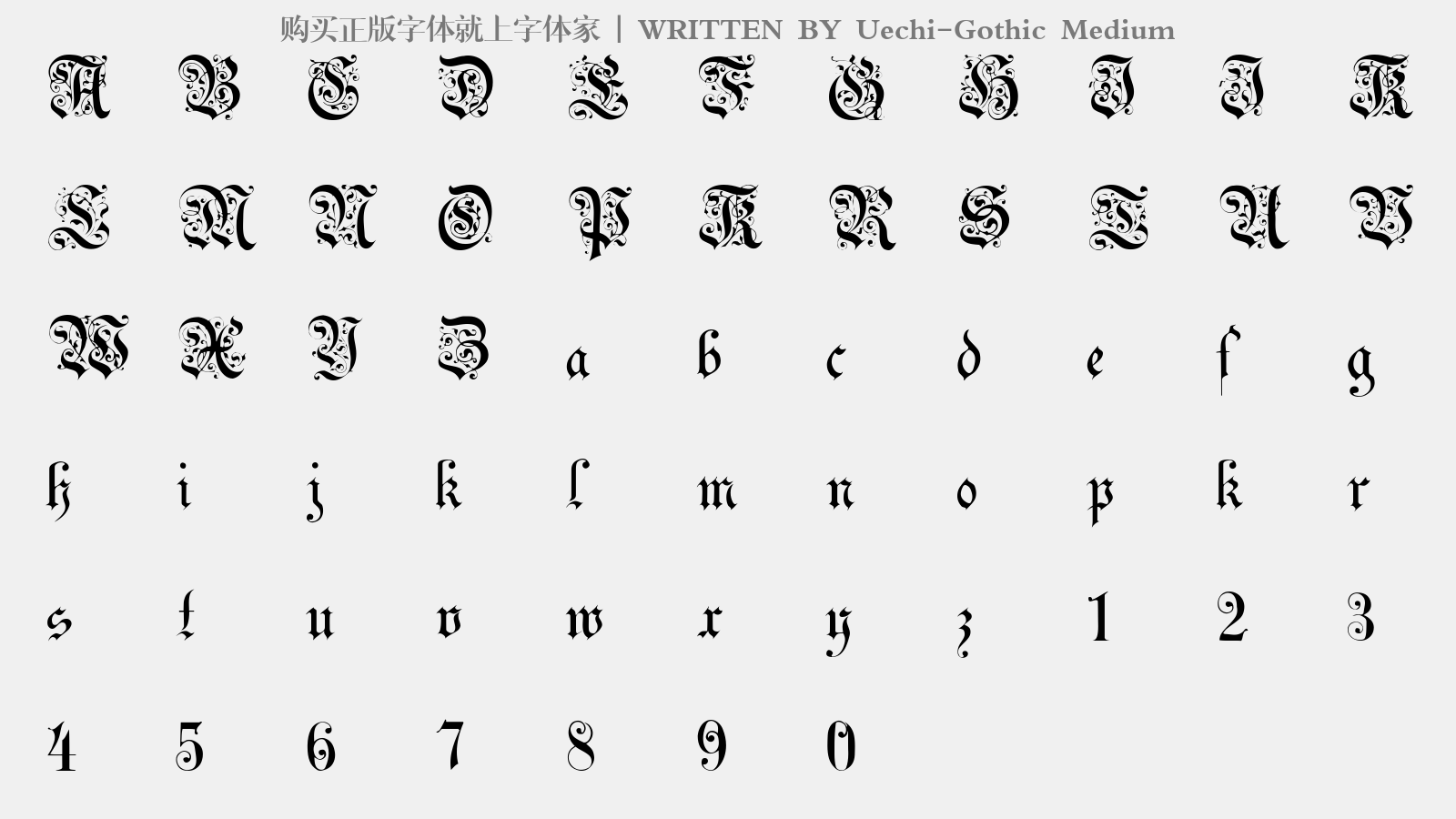Uechi-Gothic Medium - 大写字母/小写字母/数字