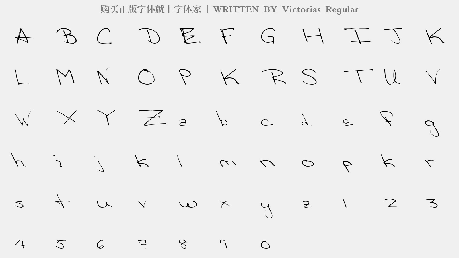 Victorias Regular - 大写字母/小写字母/数字