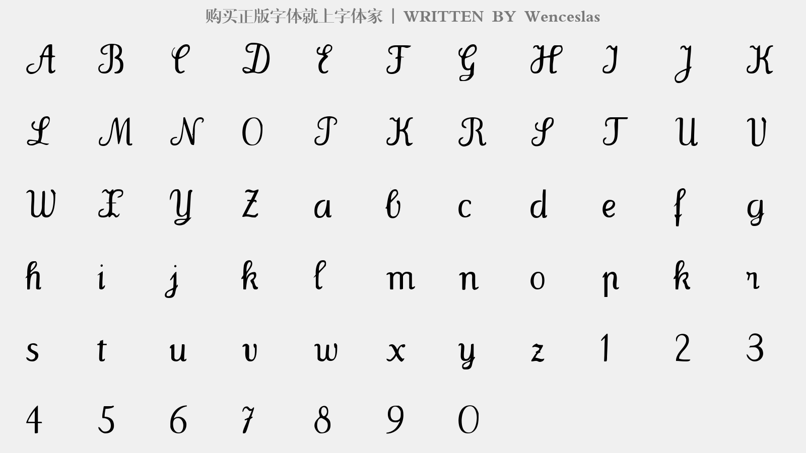 Wenceslas - 大写字母/小写字母/数字