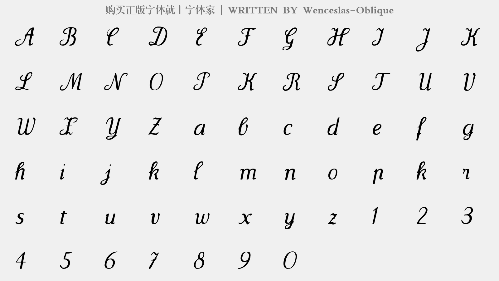 Wenceslas-Oblique - 大写字母/小写字母/数字