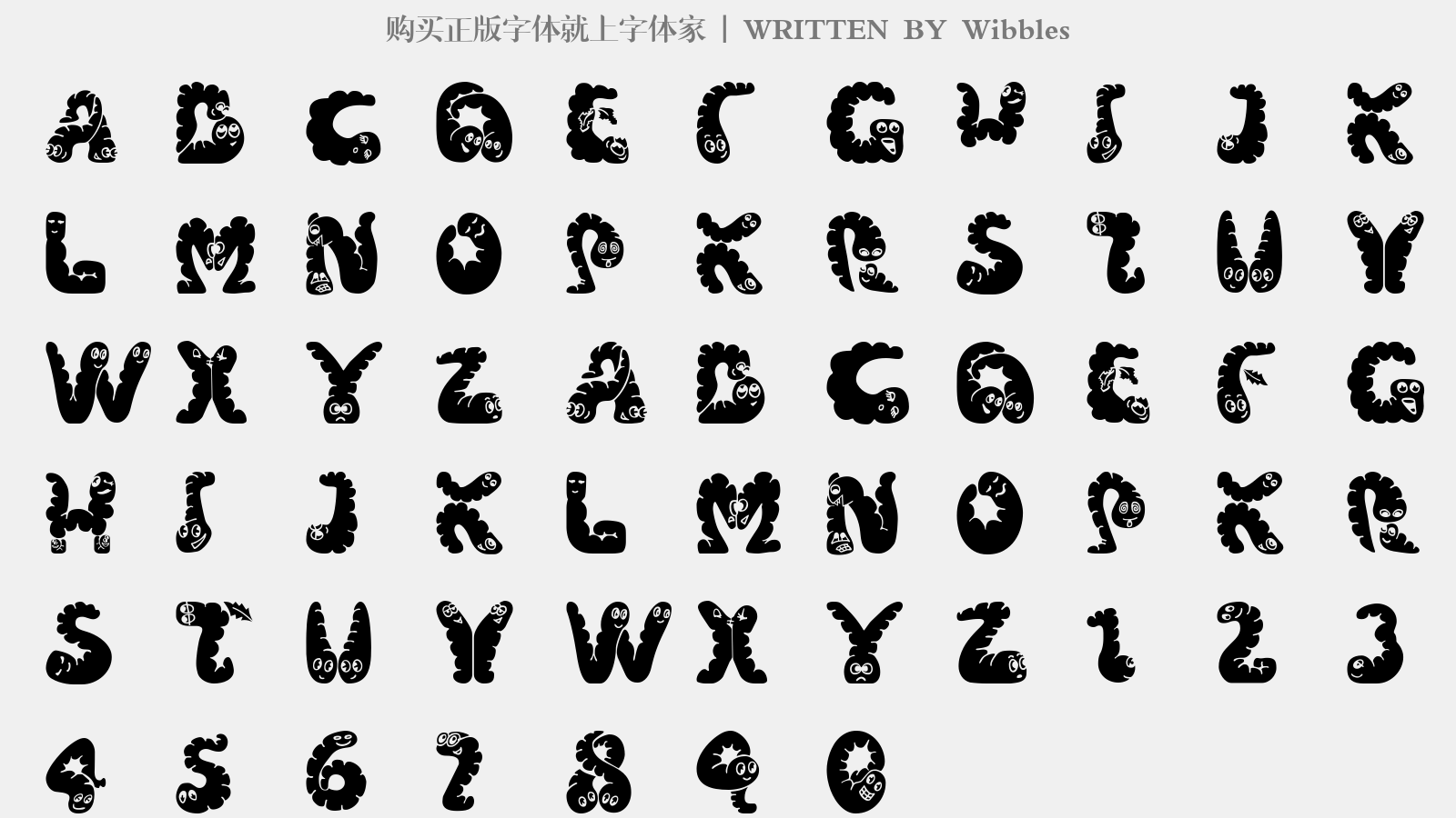 字体预览 大写字母/小写字母/数字 预览 abc