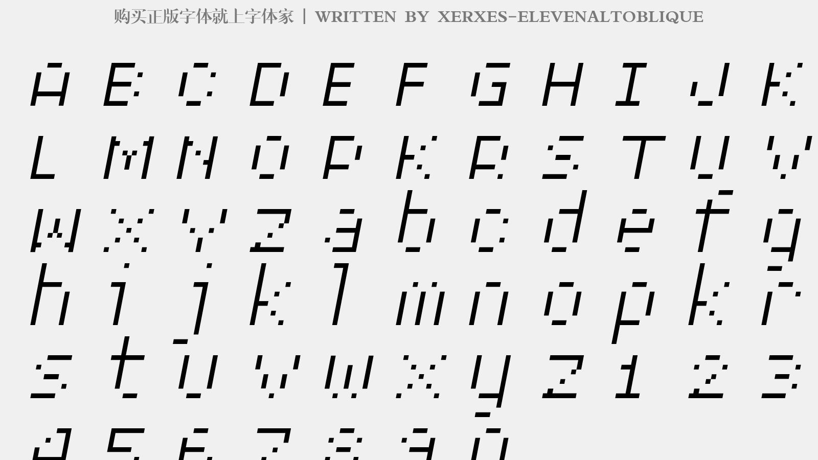 XERXES-ELEVENALTOBLIQUE - 大写字母/小写字母/数字