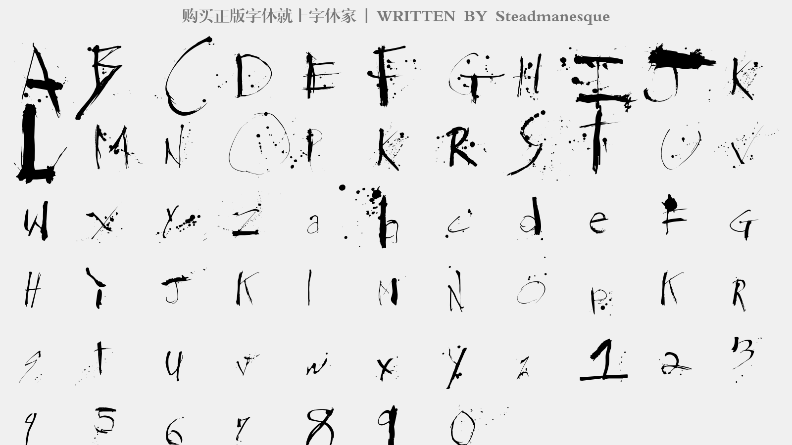 Steadmanesque - 大写字母/小写字母/数字