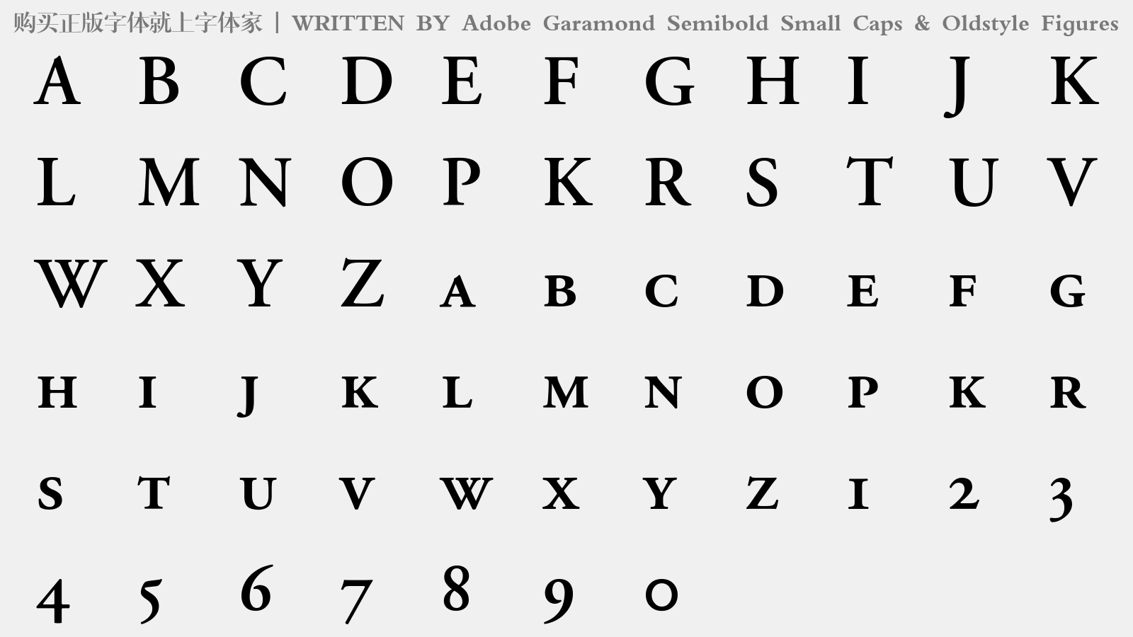 Adobe Garamond Semibold Small Caps & Oldstyle Figures?????????????????? ???????????????????????????????????????