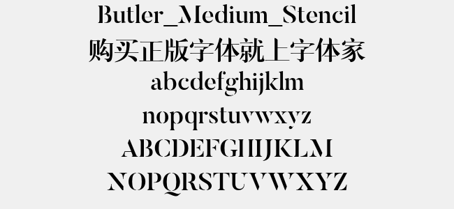 Butler_Medium_Stencil免费字体下载 - 英文字体免费下载尽在字体家
