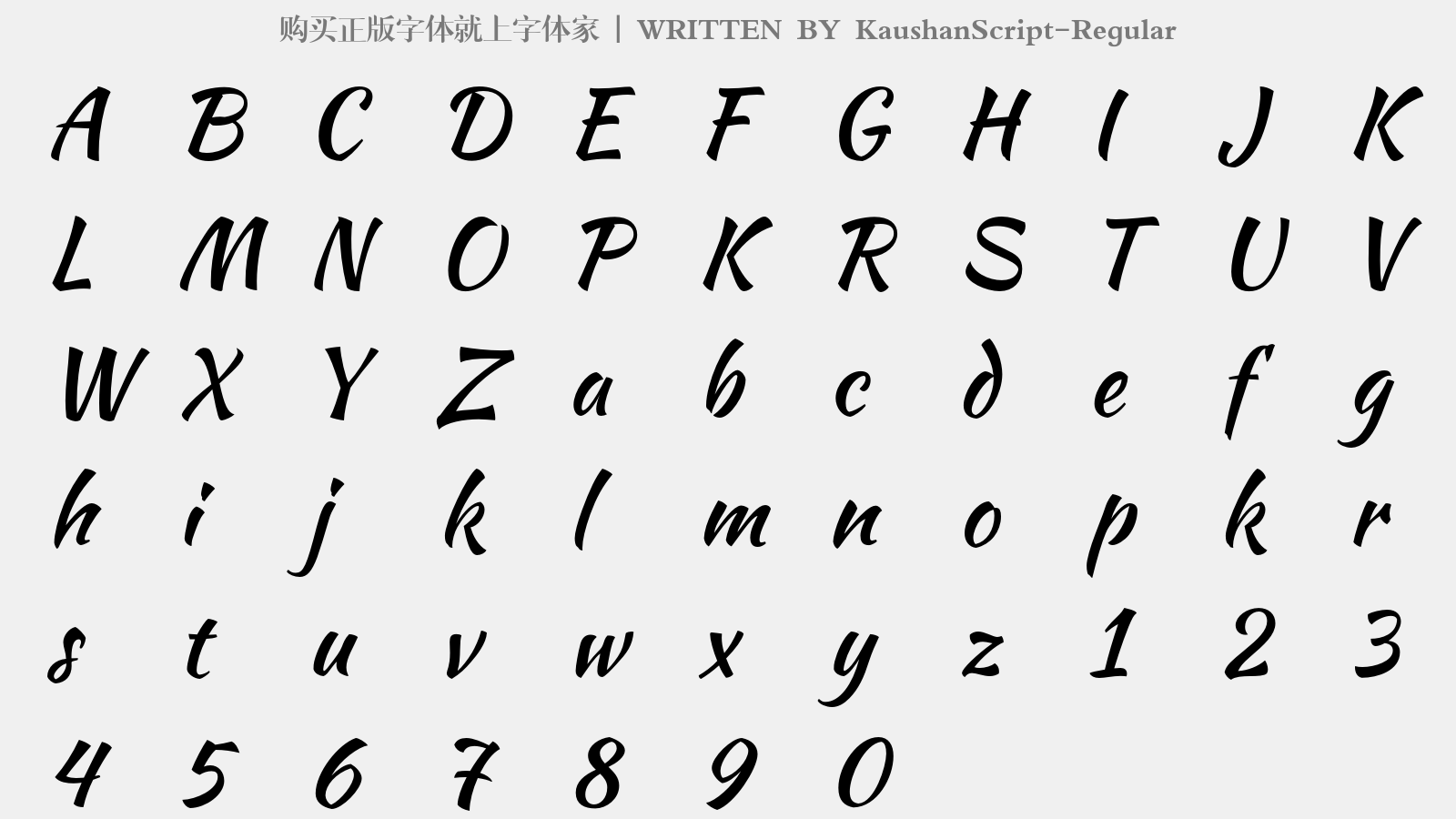 KaushanScript-Regular - 大写字母/小写字母/数字