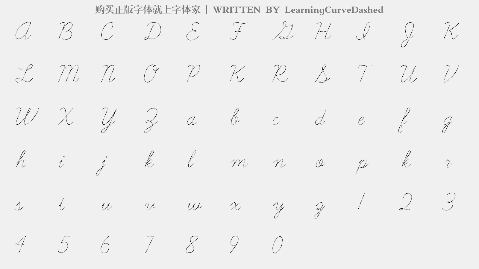 LearningCurveDashed - 大写字母/小写字母/数字