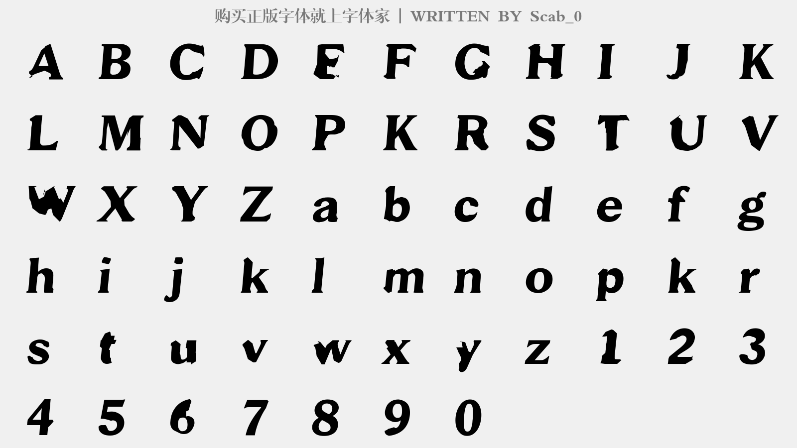 Scab_0 - 大写字母/小写字母/数字