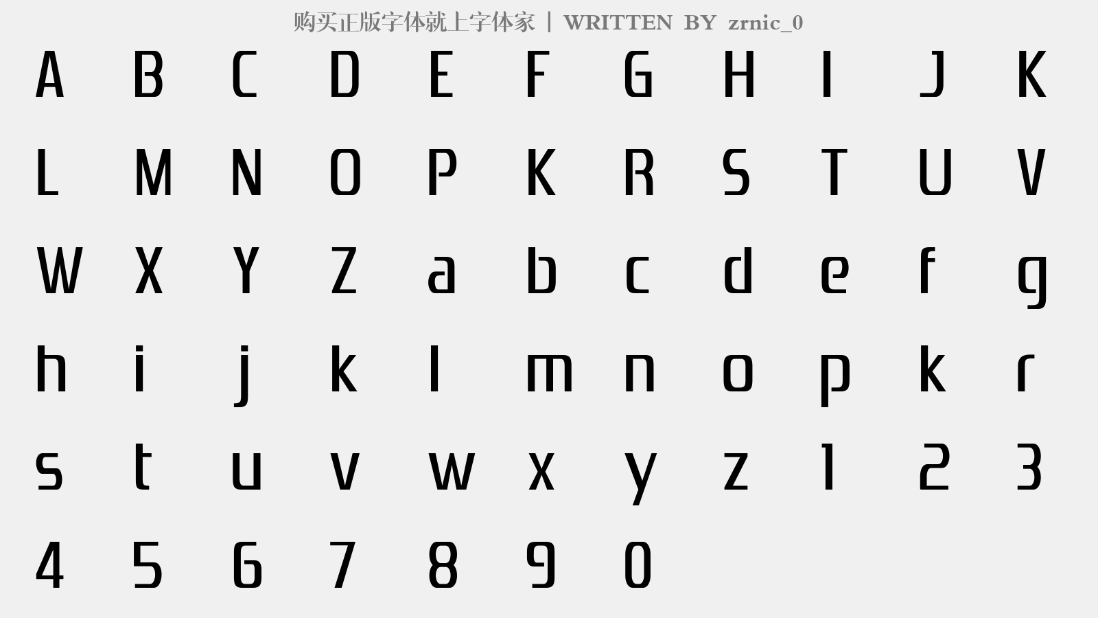 zrnic_0 - 大写字母/小写字母/数字