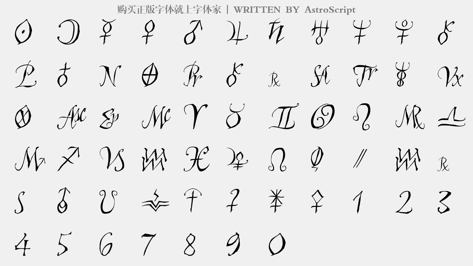 AstroScript - 大写字母/小写字母/数字