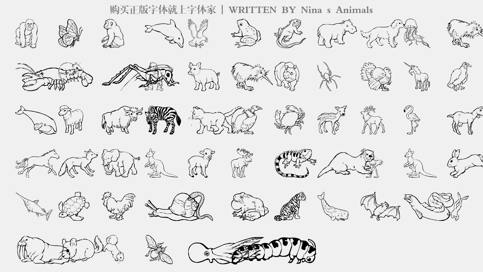 Nina s Animals免费字体下载 图形字体免费下载尽在字体家