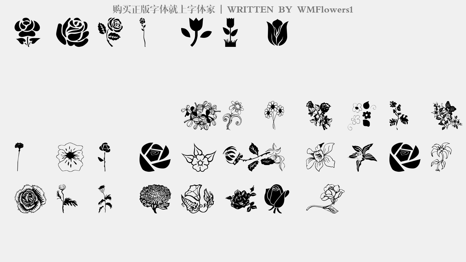 WMFlowers1 - 大写字母/小写字母/数字