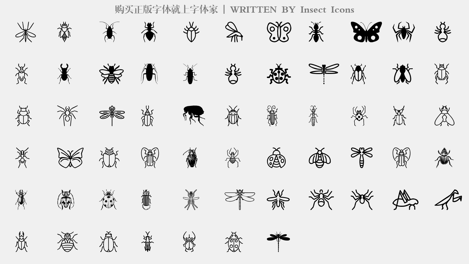 Insect Icons免费字体下载 - 图形字体免费下载尽在字体家