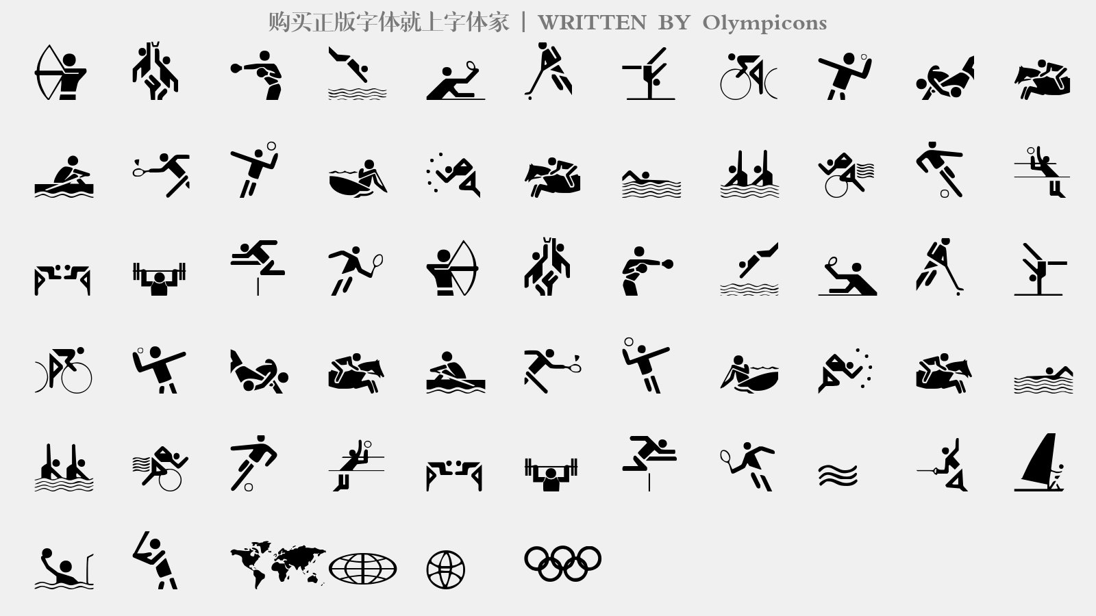 Olympicons - 大写字母/小写字母/数字