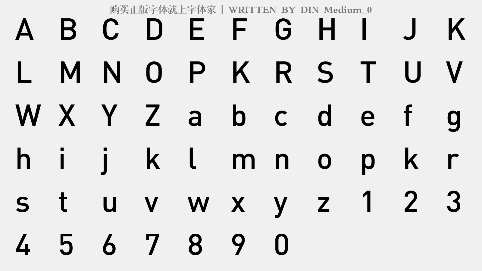 DIN Medium_0 - 大写字母/小写字母/数字