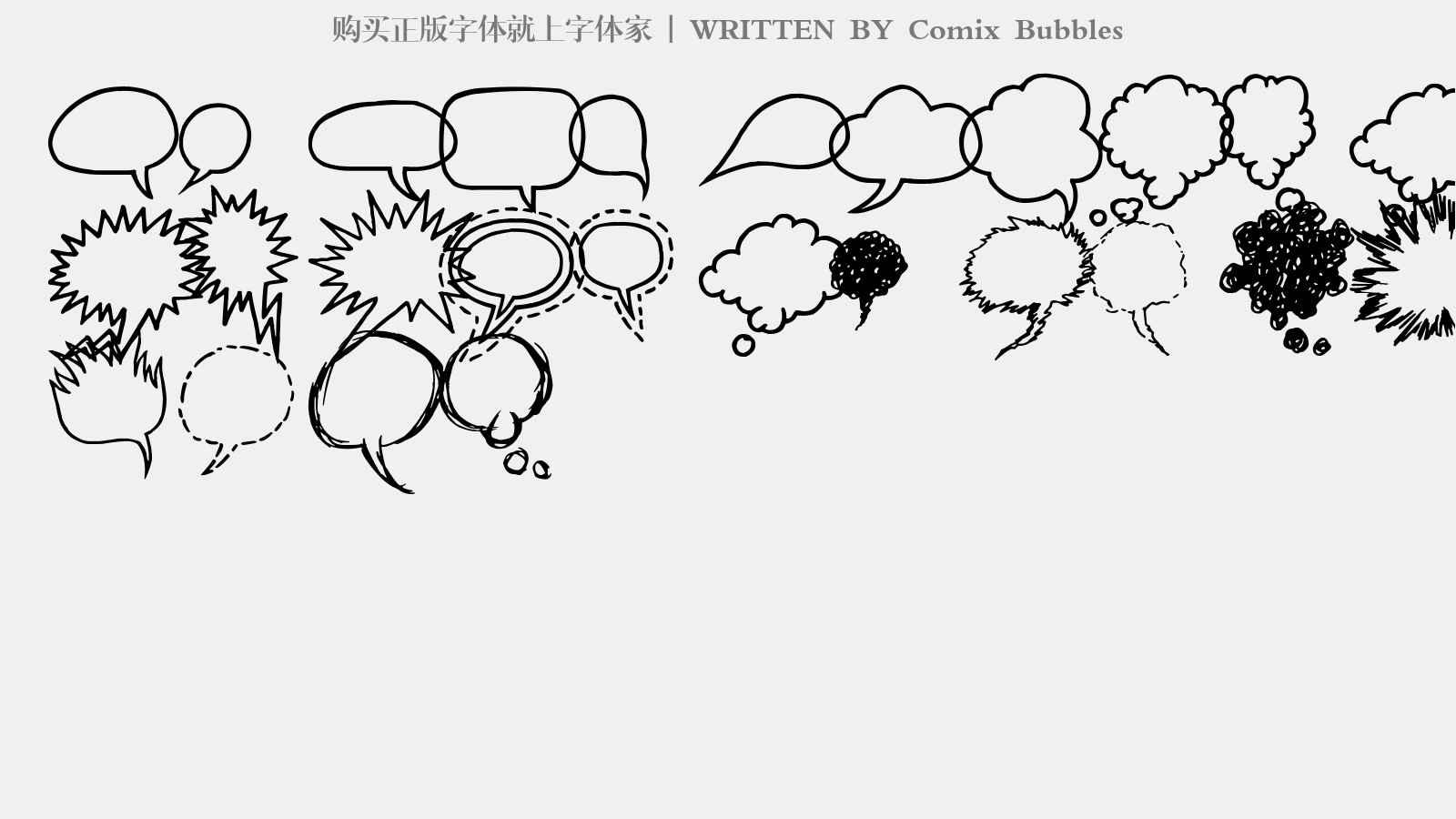 Comix Bubbles - 大写字母/小写字母/数字