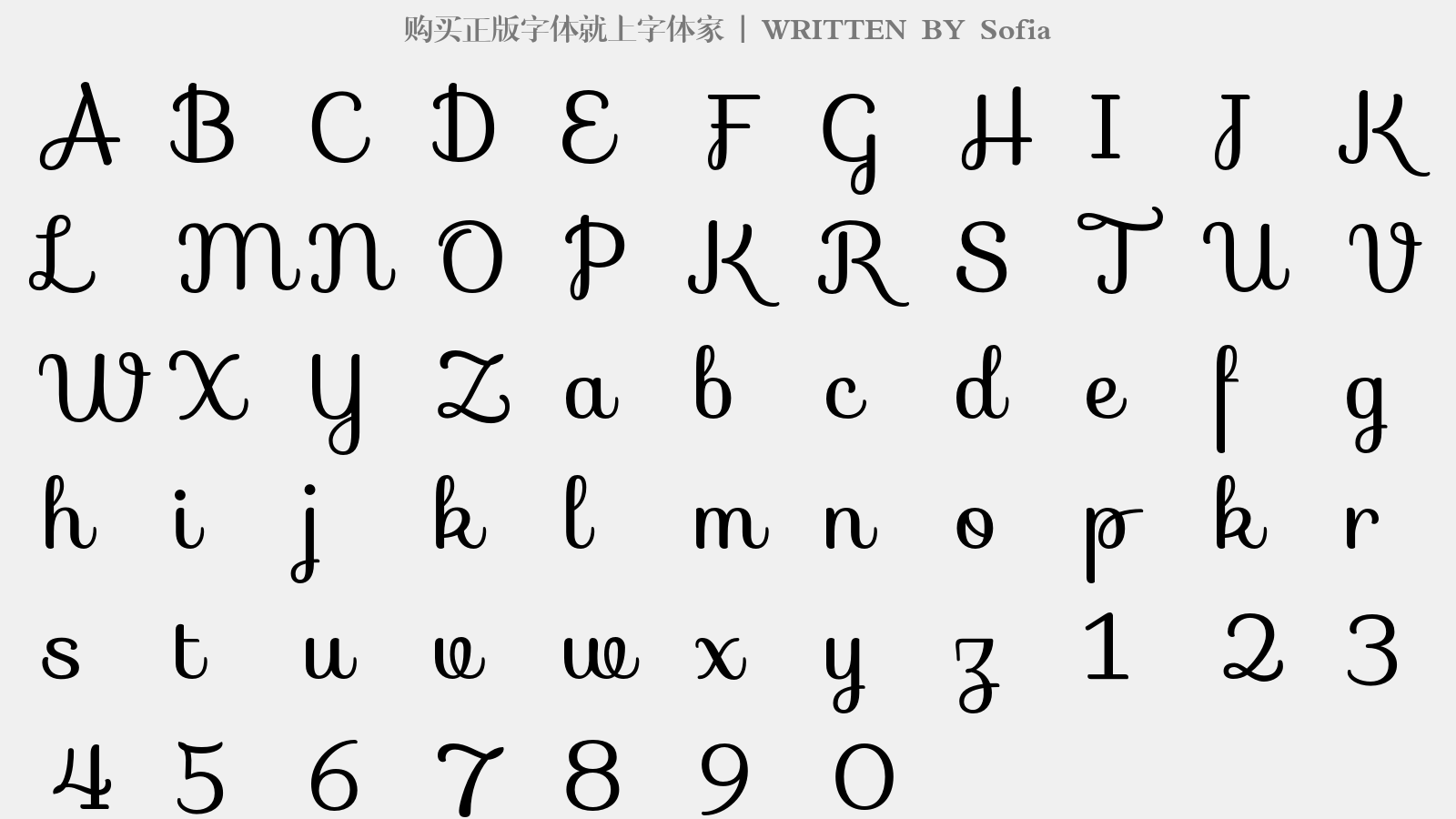 Sofia - 大写字母/小写字母/数字