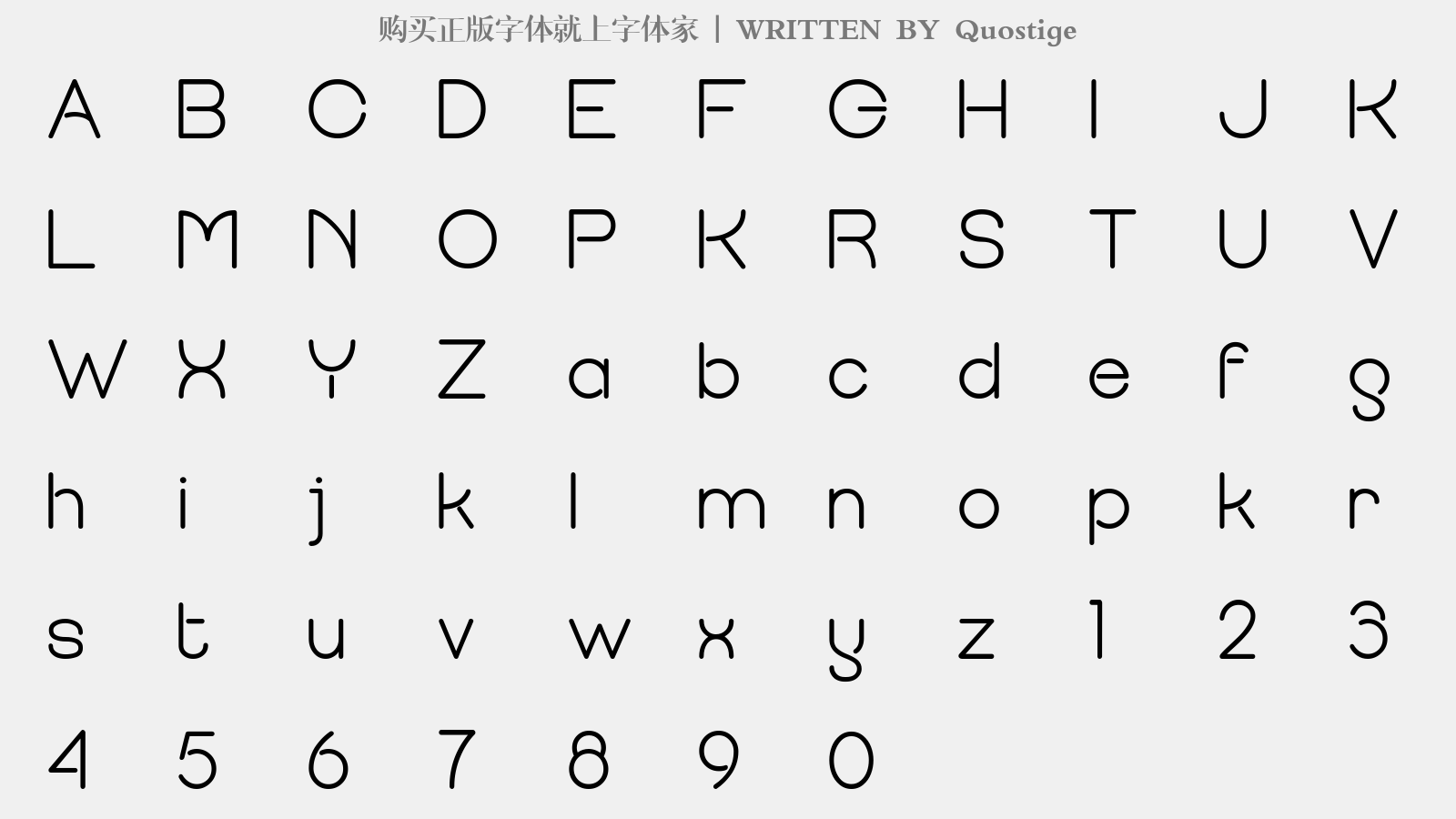 Quostige - 大写字母/小写字母/数字