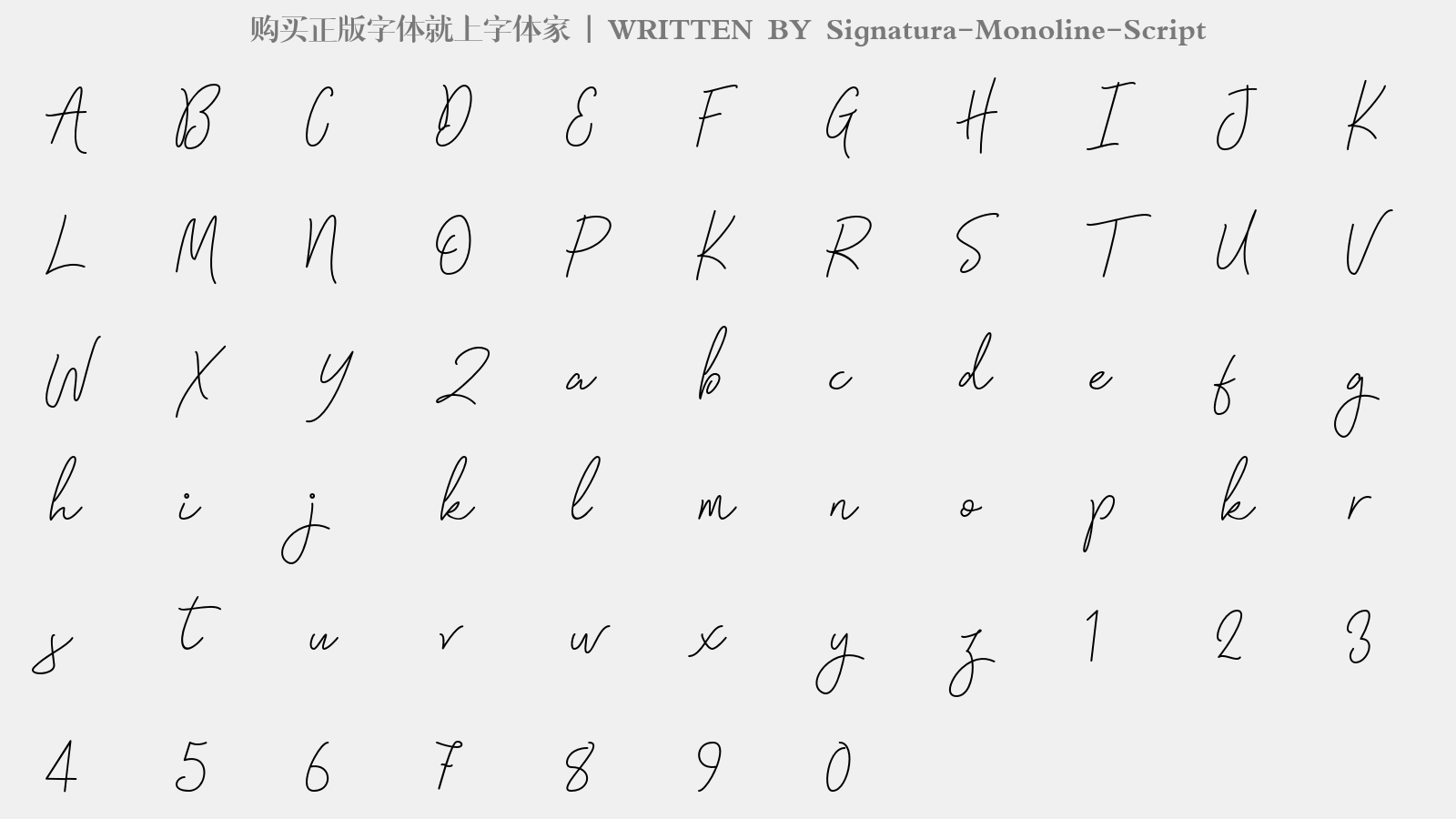 Signatura-Monoline-Script免费字体下载 - 英文字体免费下载尽在字体家