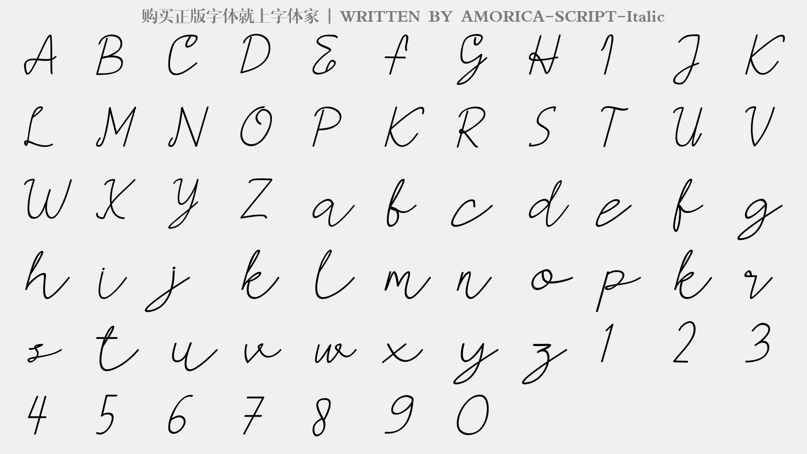 AMORICA-SCRIPT-Italic - 大写字母/小写字母/数字