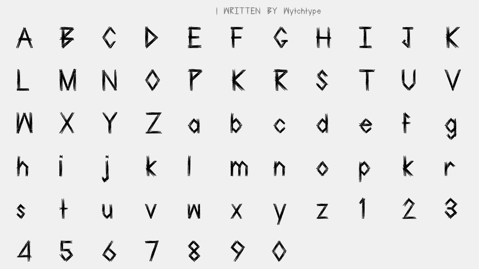Wytchtype - 大写字母/小写字母/数字