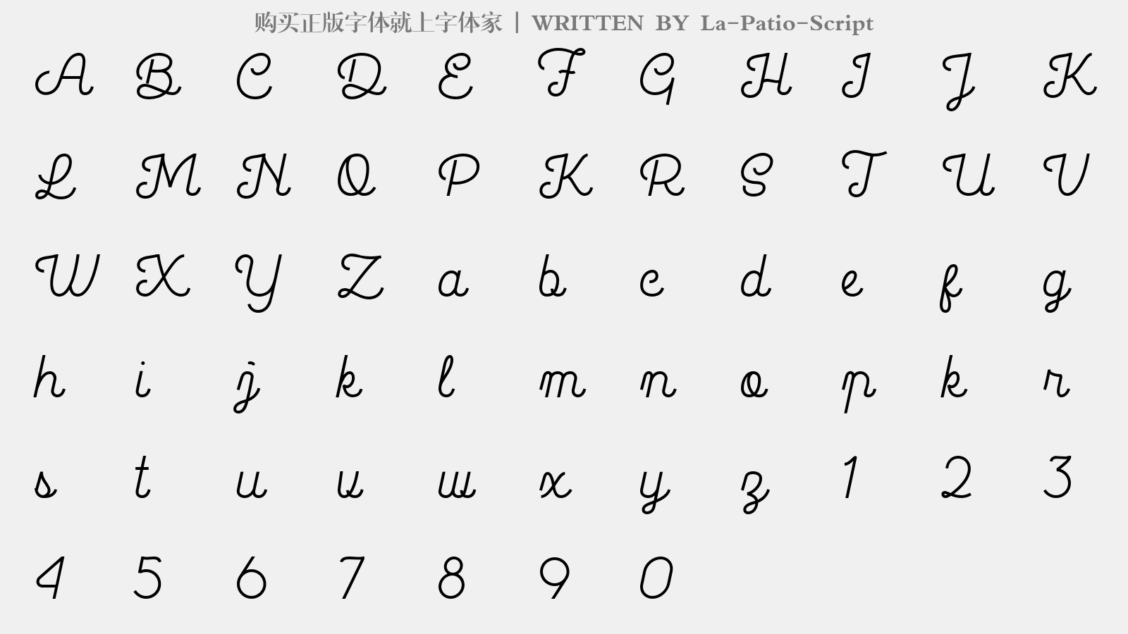 La-Patio-Script - 大写字母/小写字母/数字