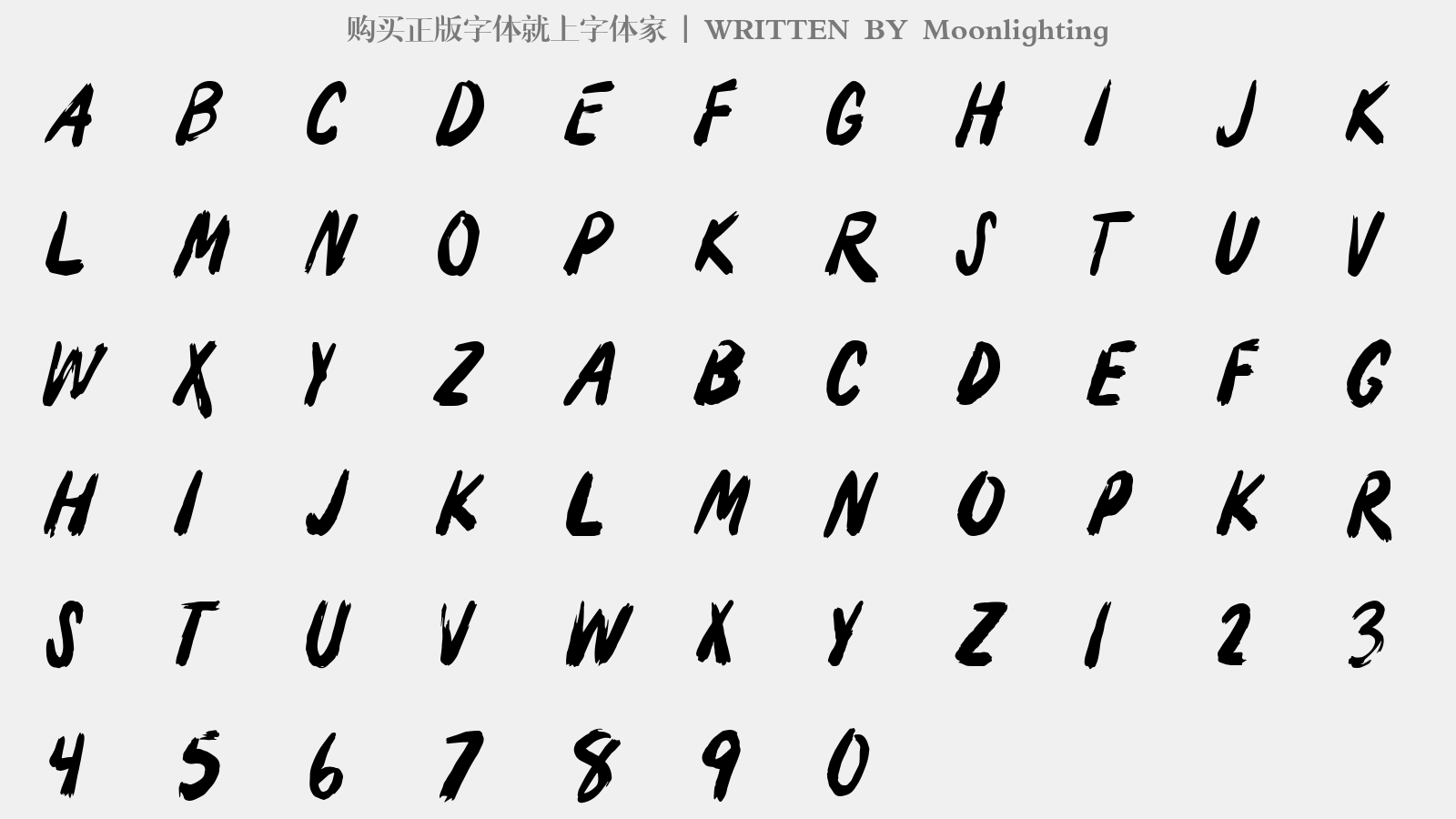 Moonlighting - 大写字母/小写字母/数字