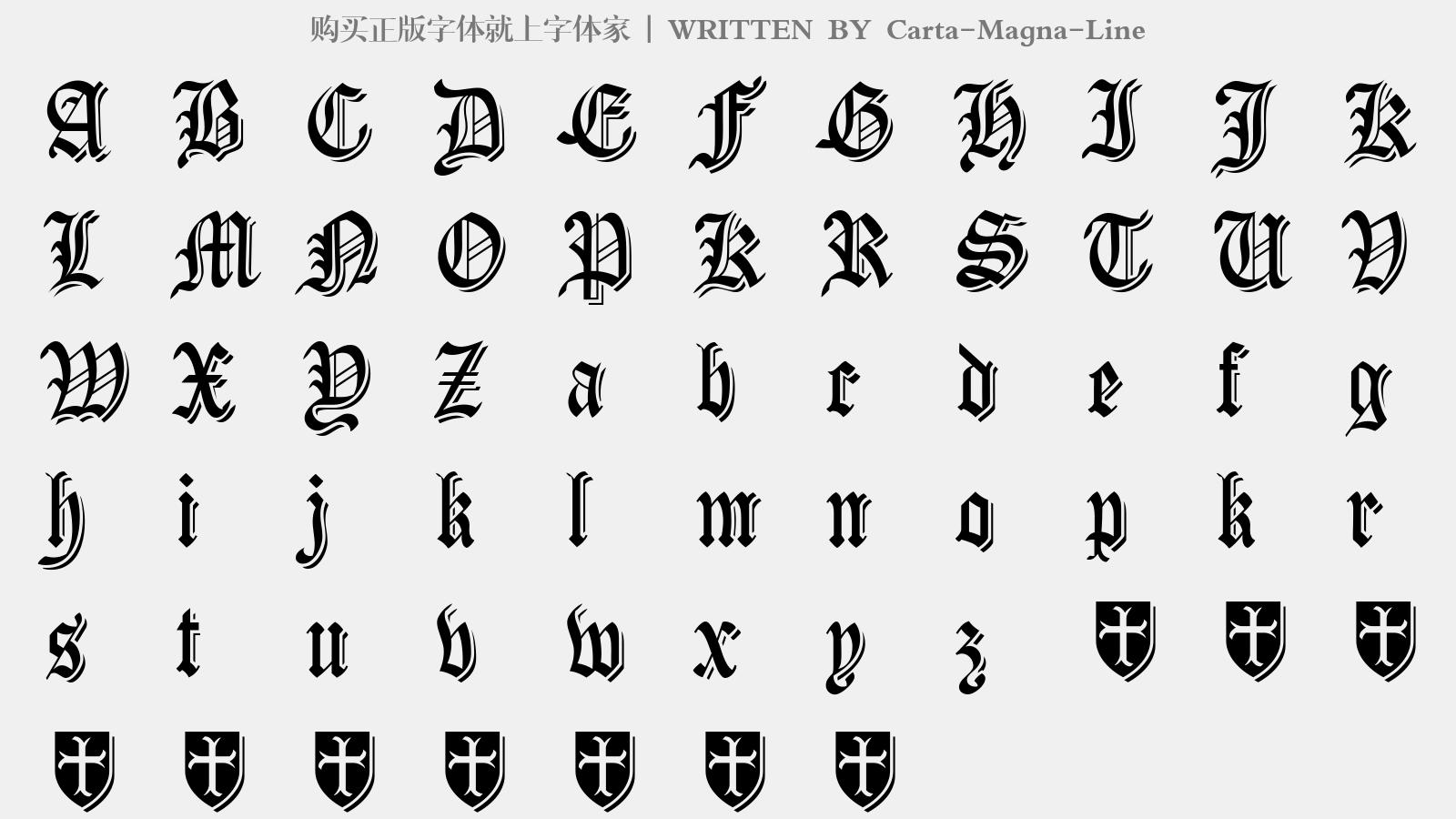 Carta-Magna-Line - 大写字母/小写字母/数字