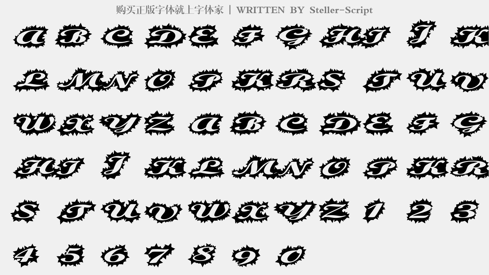 Steller-Script - 大写字母/小写字母/数字