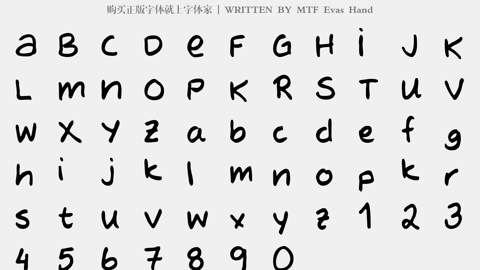 MTF Evas Hand - 大写字母/小写字母/数字