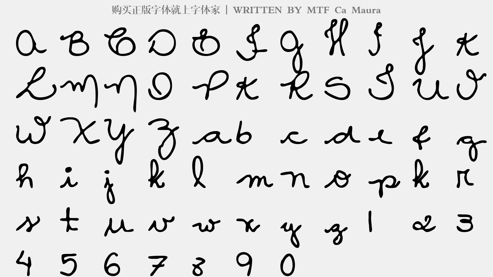 MTF Ca Maura - 大写字母/小写字母/数字