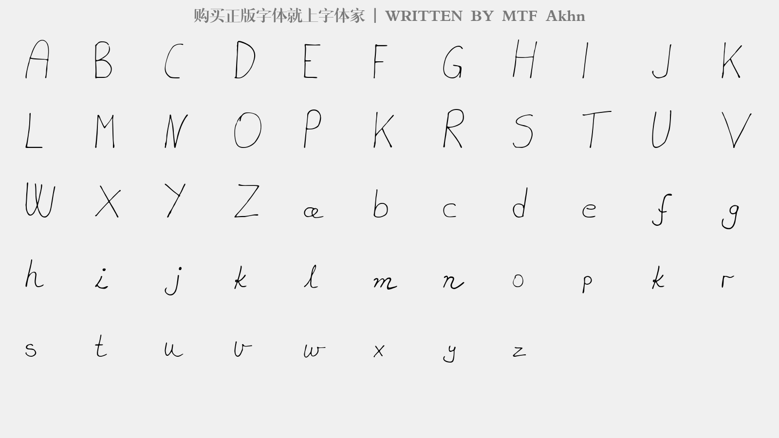 MTF Akhn - 大写字母/小写字母/数字