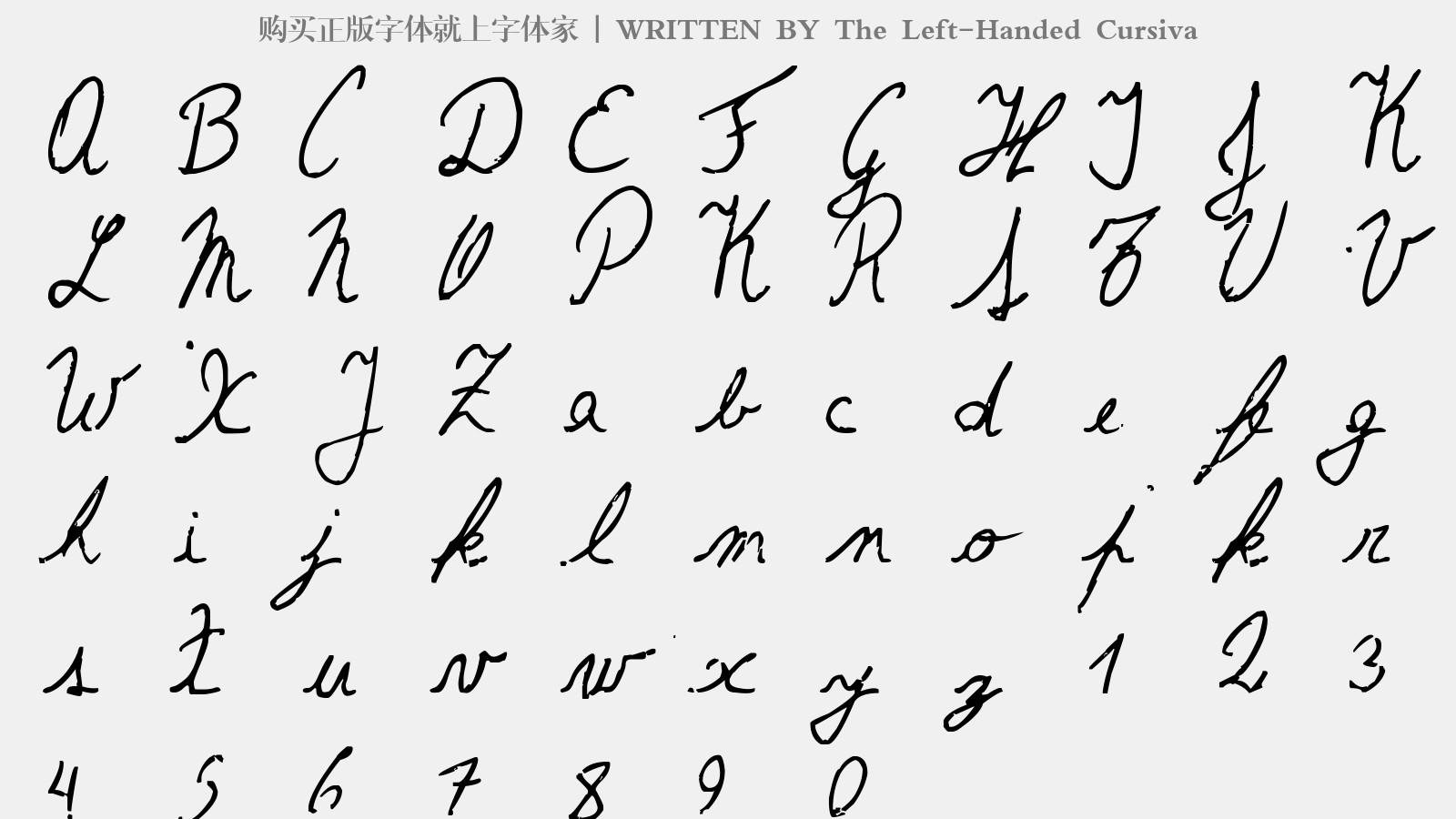 The Left-Handed Cursiva - 大写字母/小写字母/数字