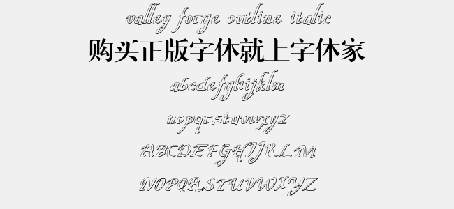 valley forge outline italic