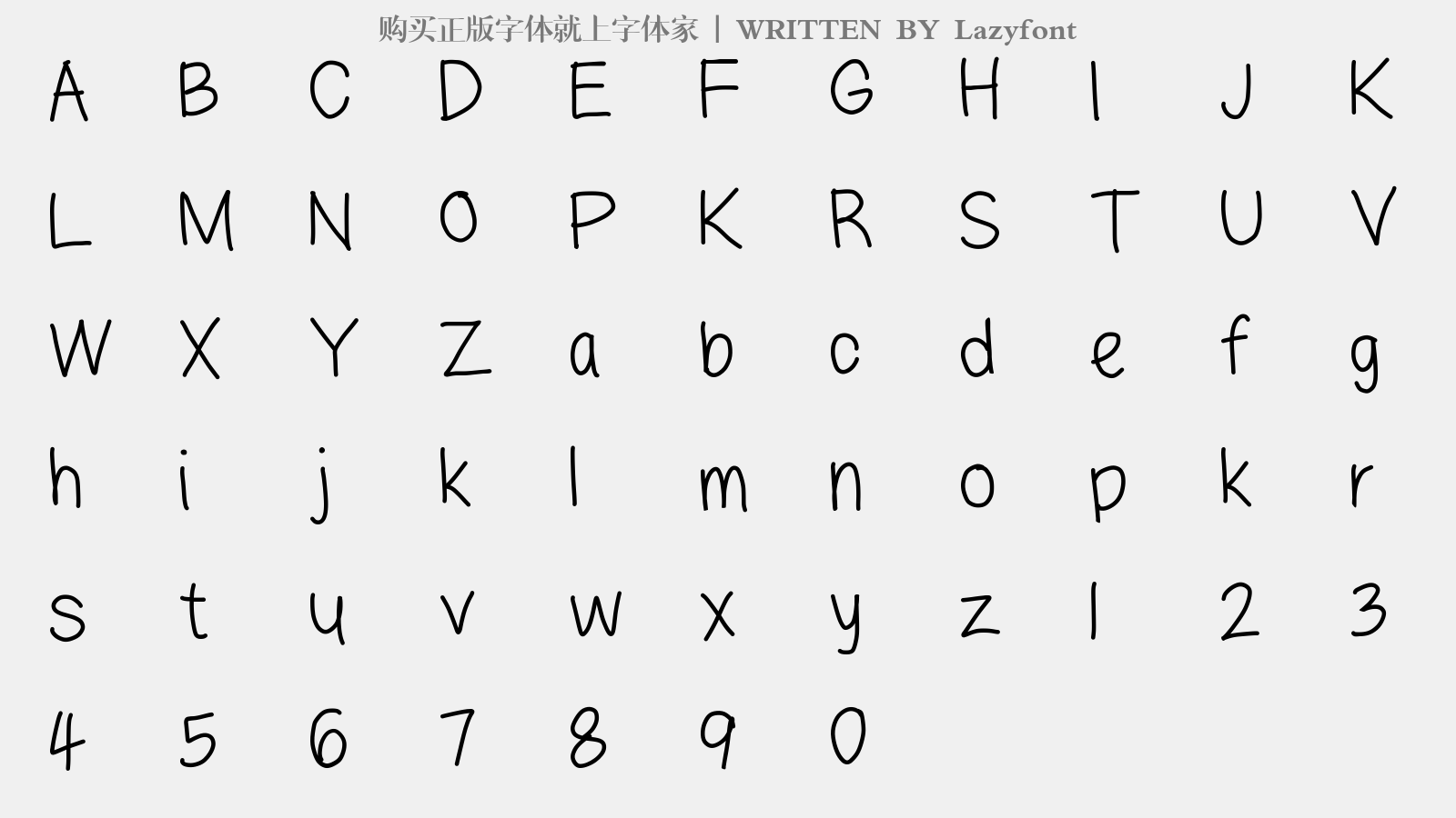 Lazyfont - 大写字母/小写字母/数字