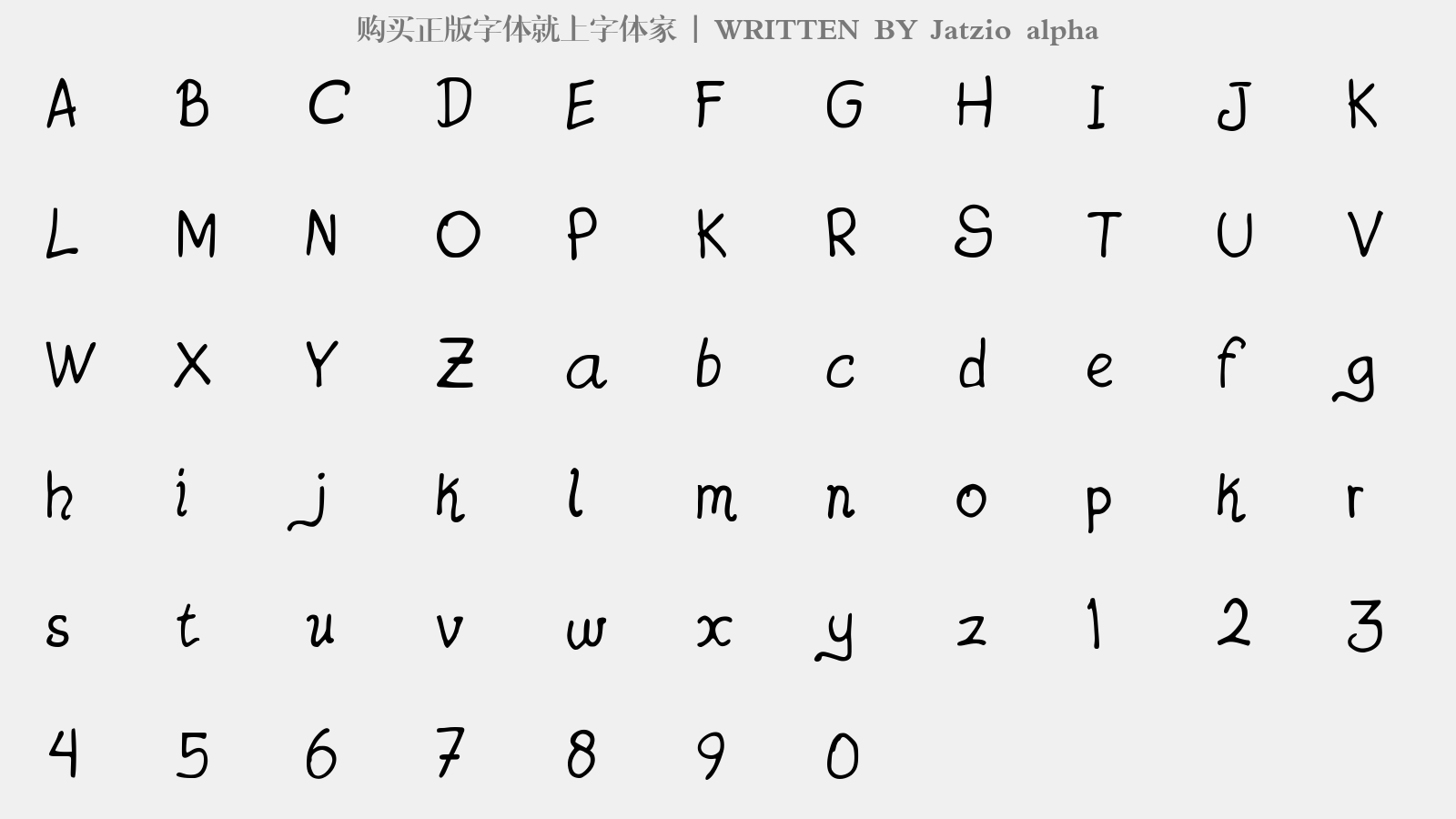 Jatzio alpha - 大写字母/小写字母/数字