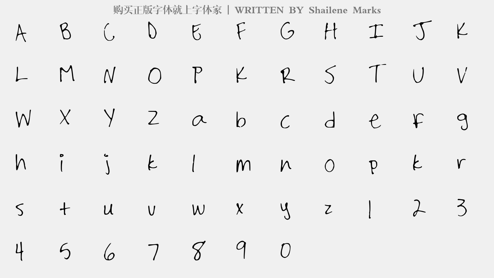 Shailene Marks - 大写字母/小写字母/数字