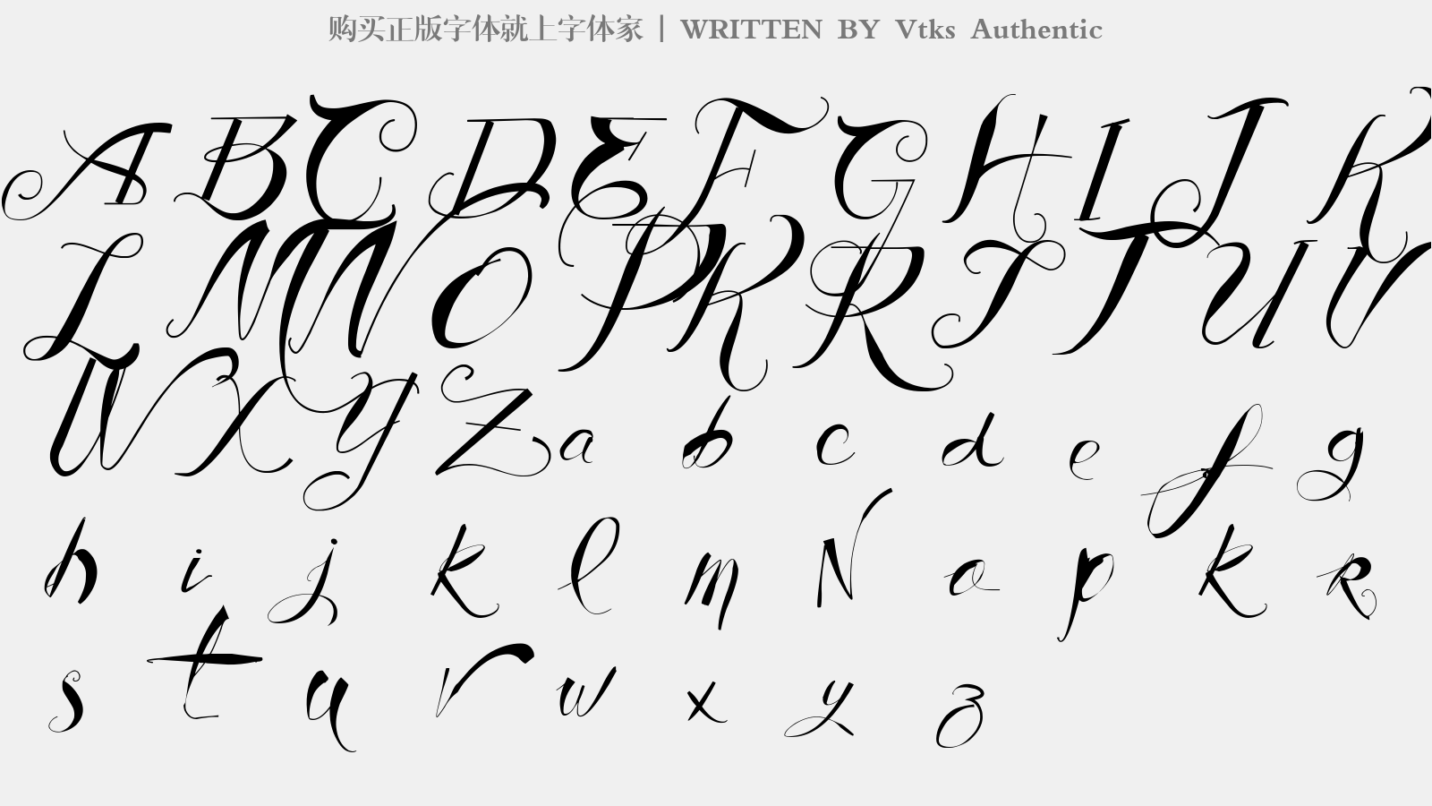 Vtks Authentic - 大写字母/小写字母/数字