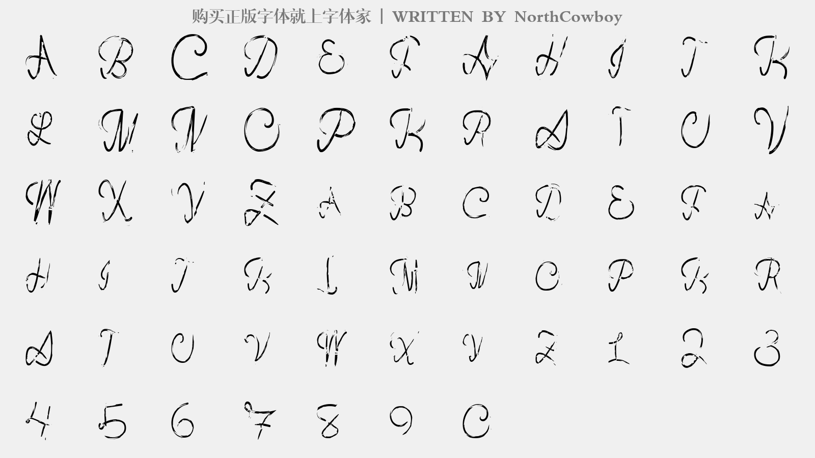 NorthCowboy - 大写字母/小写字母/数字