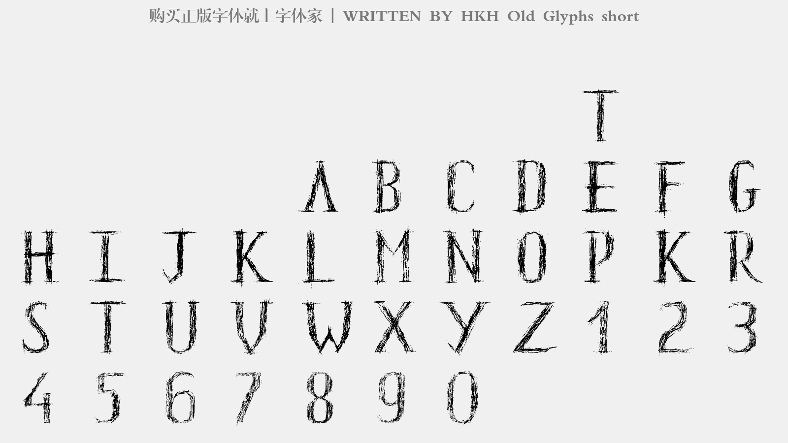 HKH Old Glyphs short - 大写字母/小写字母/数字