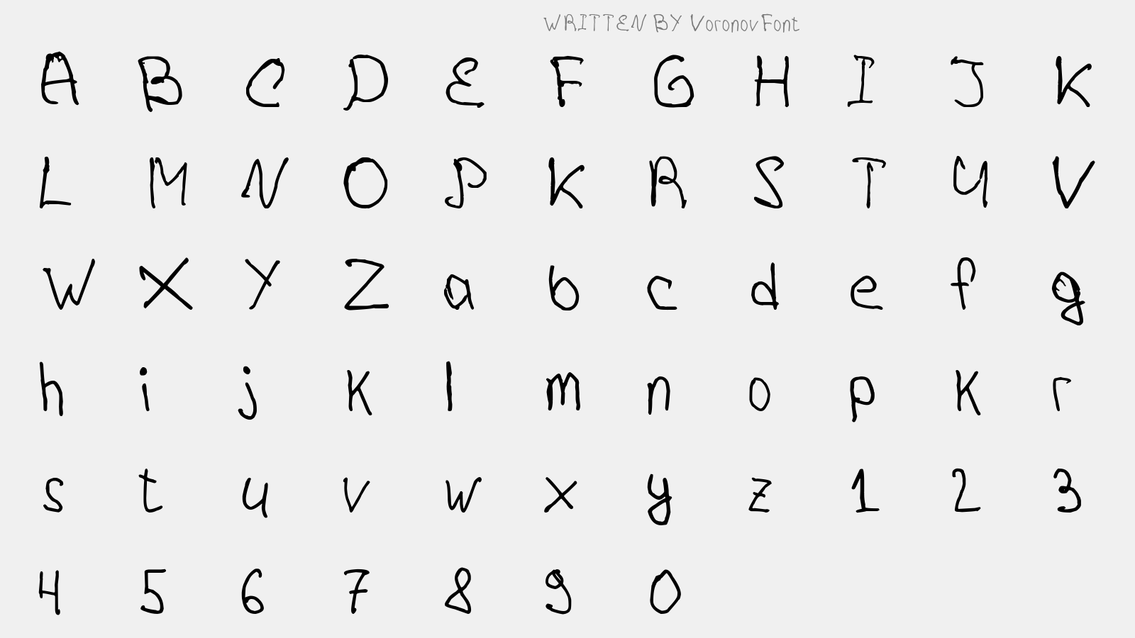 VoronovFont - 大写字母/小写字母/数字