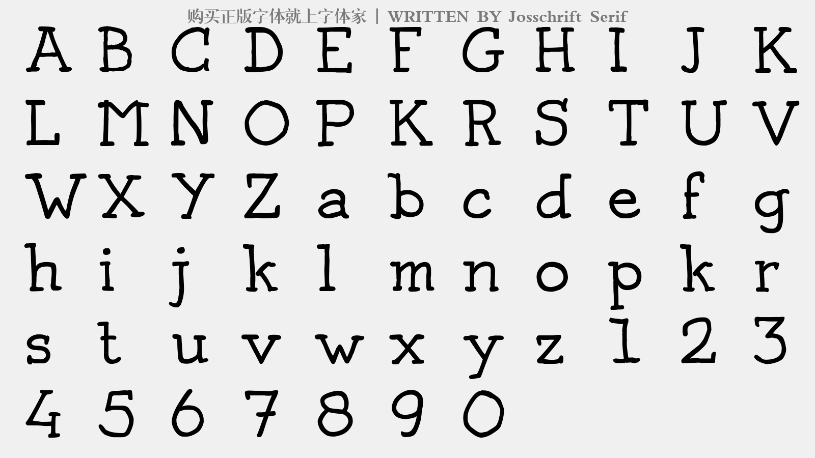 Josschrift Serif - 大写字母/小写字母/数字