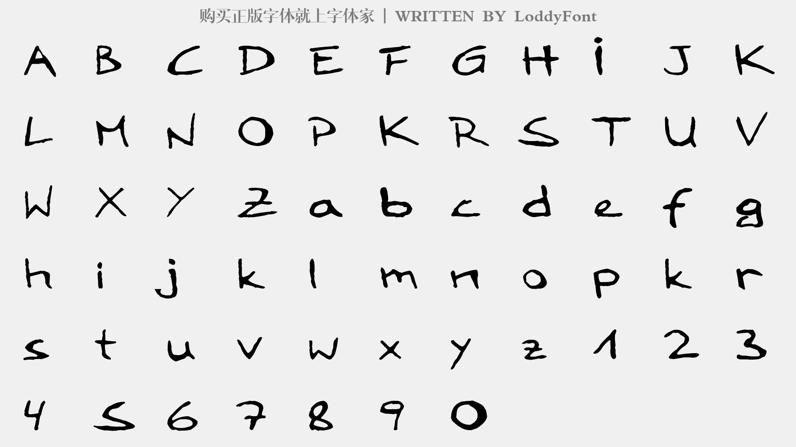 LoddyFont - 大写字母/小写字母/数字