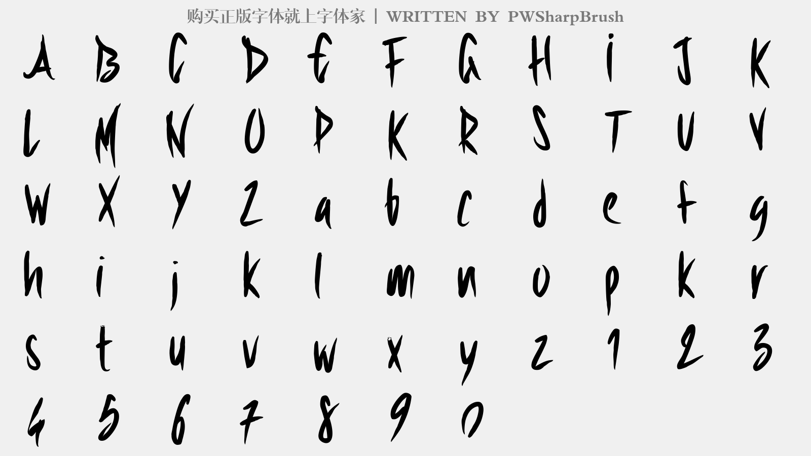 PWSharpBrush - 大写字母/小写字母/数字