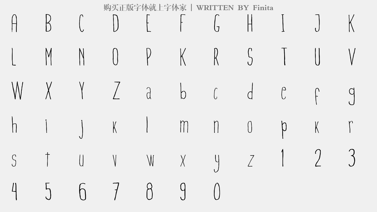 Finita - 大写字母/小写字母/数字