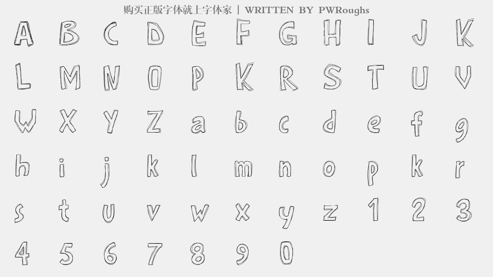 PWRoughs - 大写字母/小写字母/数字