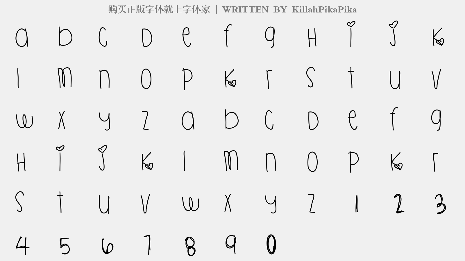 KillahPikaPika - 大写字母/小写字母/数字