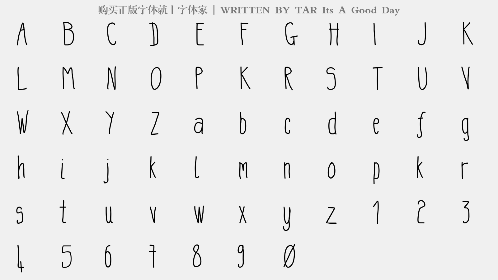 TAR Its A Good Day免费字体下载 - 英文字体免费下载尽在字体家