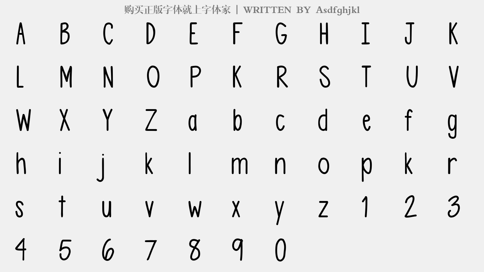 Asdfghjkl - 大写字母/小写字母/数字