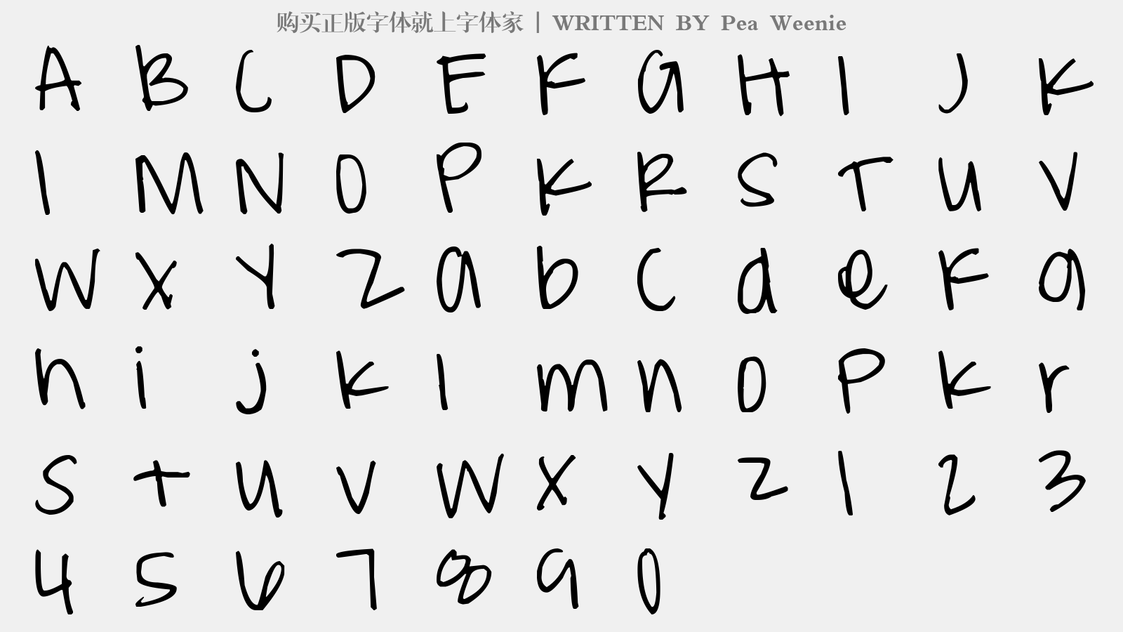 Pea Weenie免费字体下载 英文字体免费下载尽在字体家